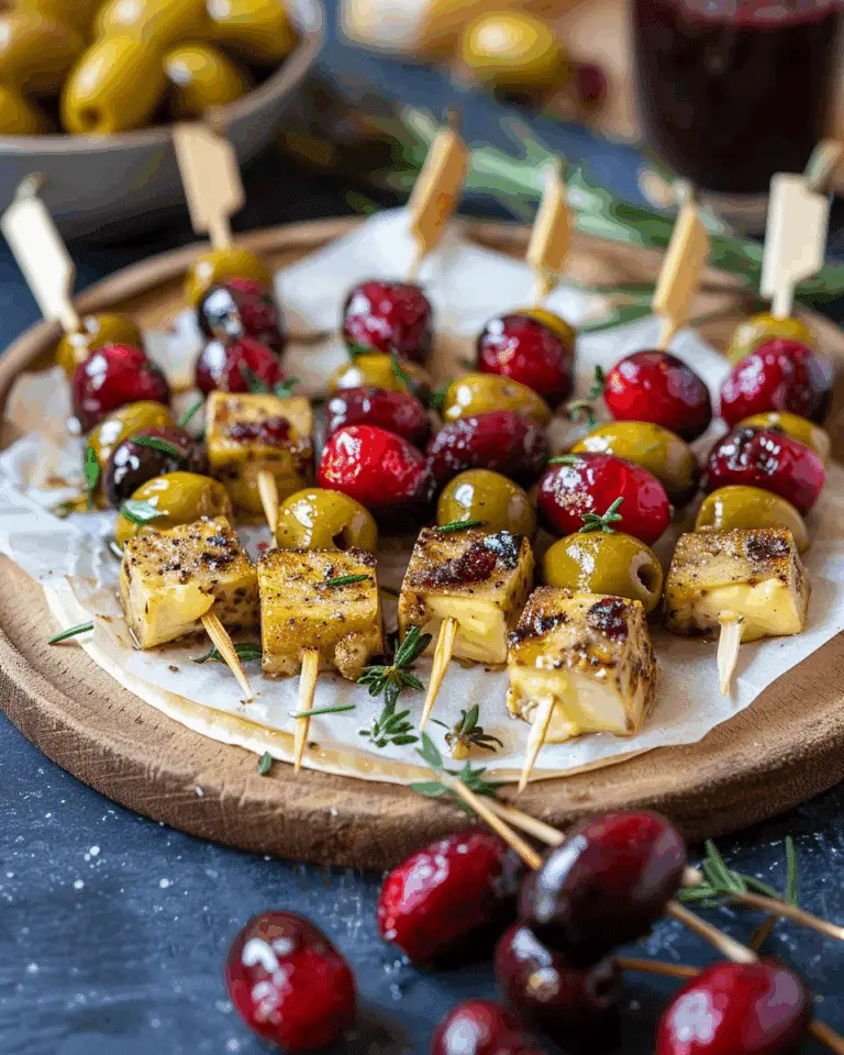 Cranberry Olive Cheese Skewers