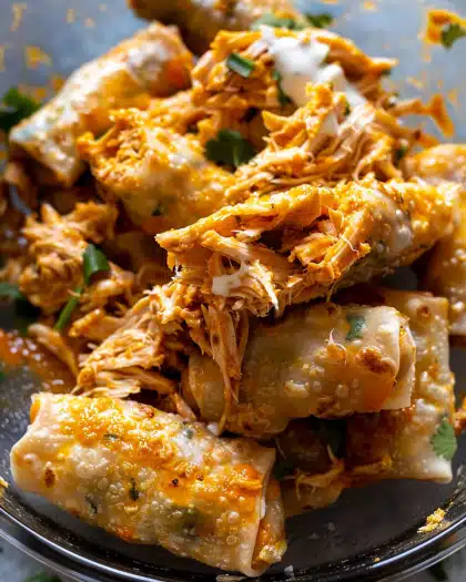 Baked Buffalo Chicken Egg Rolls with Cilantro Lime Ranch 4 Baked Buffalo Chicken Egg Rolls with Cilantro Lime Ranch