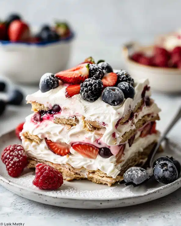 Easy Berry Icebox Cake 4 Easy Berry Icebox Cake