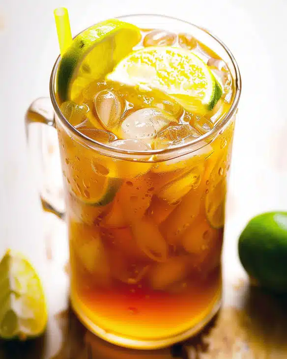 Healthy Iced Tea with Lemon and Lime