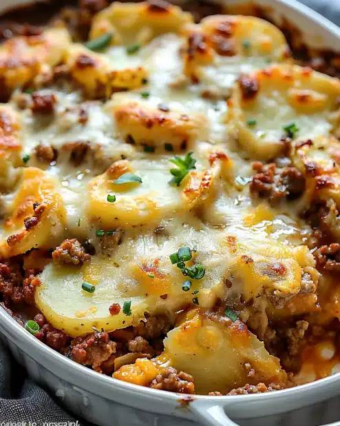 Hobo Casserole with Ground Beef & Potatoes