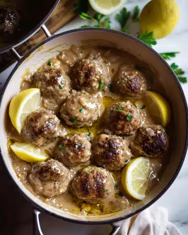 Meatballs In Lemon Sauce (Greek Keftedes)