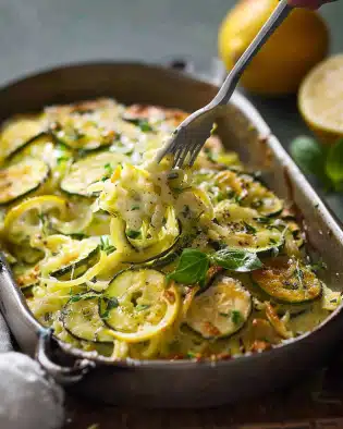 Pâtes aux courgettes et citron