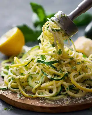 Pâtes aux courgettes et citron