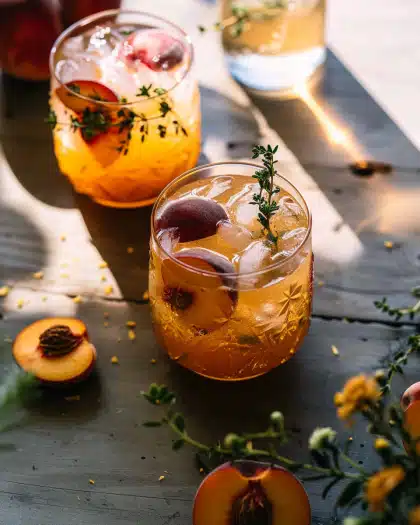 Peach Thyme Smash. 4 Peach Thyme Smash.