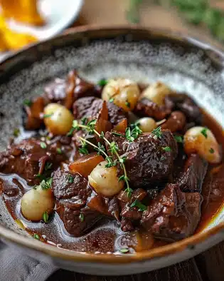 Slow-Cooked Beef Bourguignon