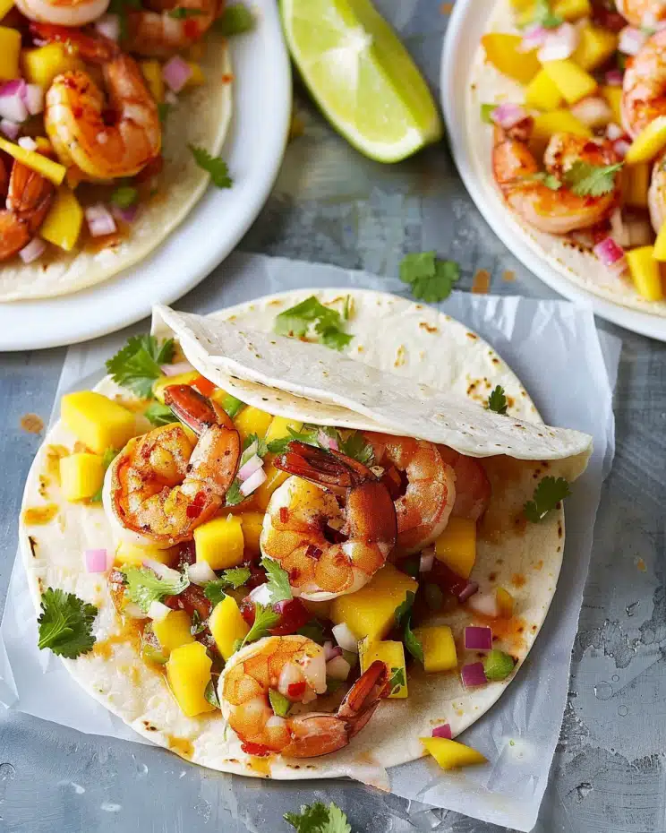 Spicy Shrimp Tacos with Mango Salsa 4 Spicy Shrimp Tacos with Mango Salsa
