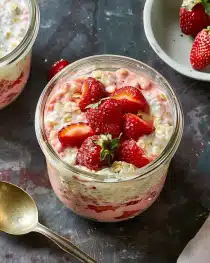 Strawberries & Cream Overnight Oats 4 Strawberries & Cream Overnight Oats