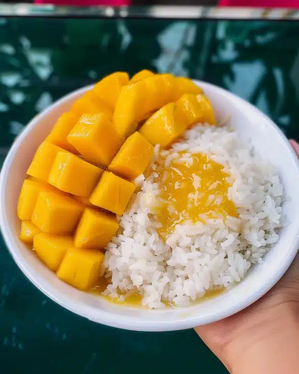 Thai Mango Sticky Rice Recipe  Authentic Thai Street Food Style