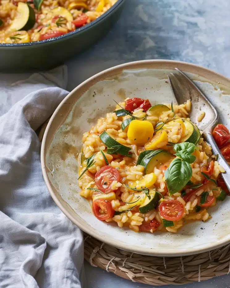 Tomato and Yellow Zucchini Risotto