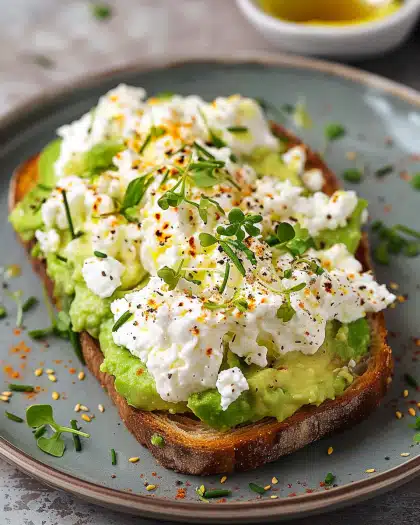Avocado Toast with Cottage Cheese