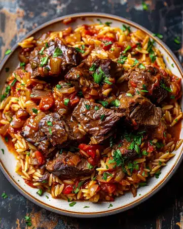 Beef Giouvetsi (Braised Beef and Orzo)