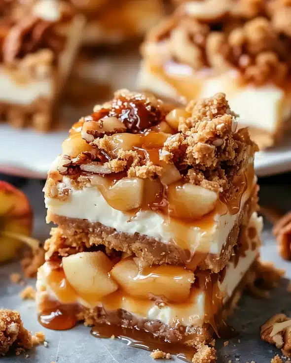 Caramel Apple Cheesecake Bars