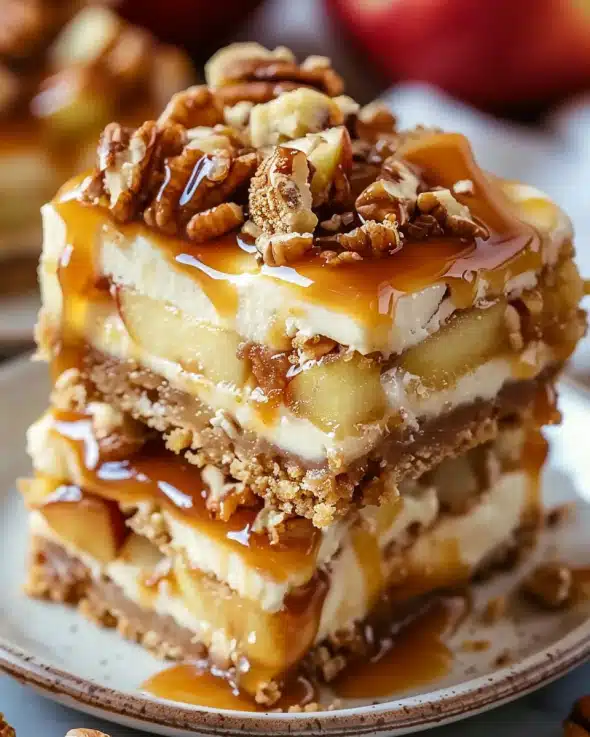 Caramel Apple Cheesecake Bars
