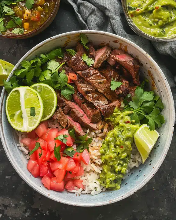 Carne Asada Steak and Rice Bowls