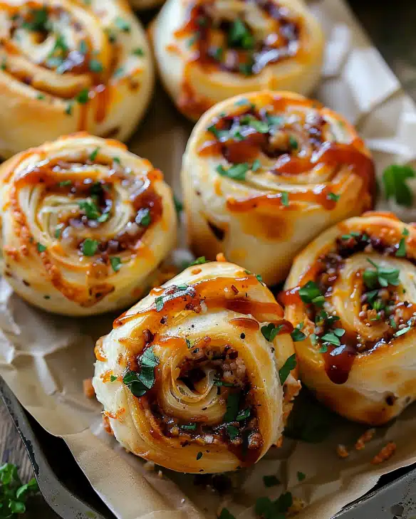 Cheesy BBQ Chicken Pizza Rolls