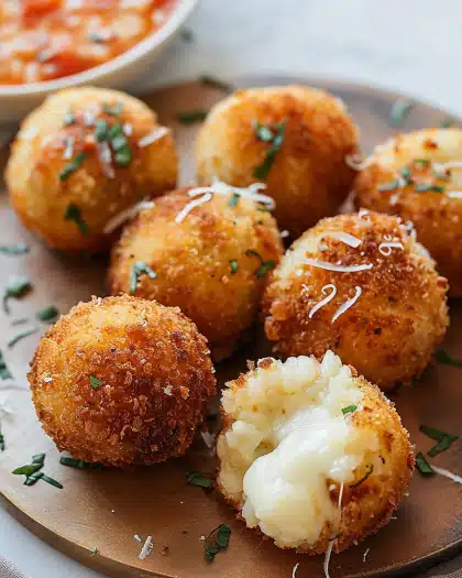 Cheesy Italian Arancini Balls Recipe