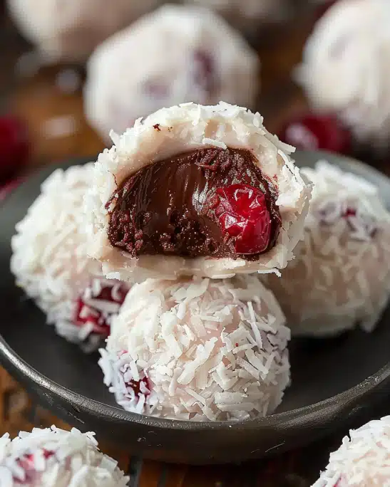 Chocolate Cherry Coconut Truffles – Easy Holiday Treat