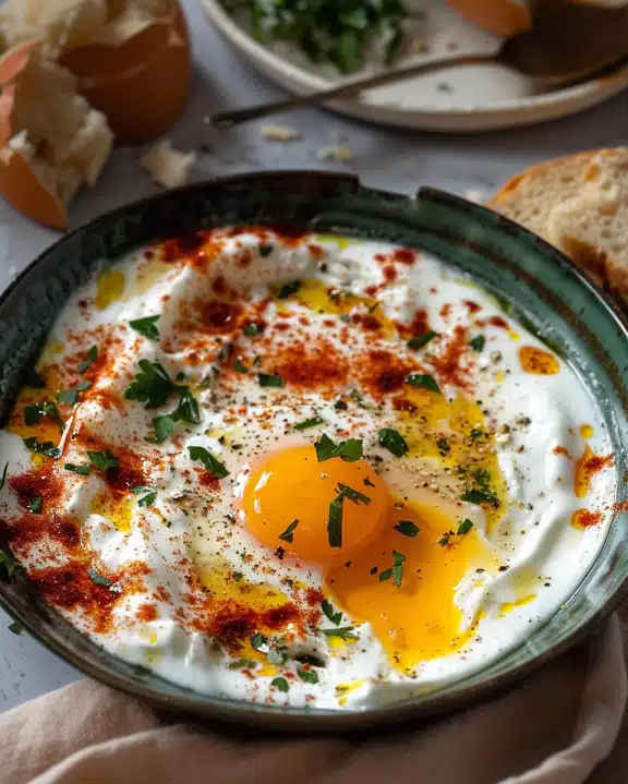 Çılbır Turkish Eggs with Creamy Yogurt & Butter Sauce 6 Çılbır Turkish Eggs with Creamy Yogurt & Butter Sauce