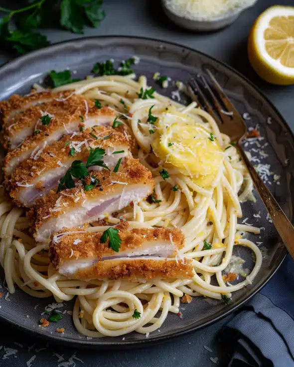 Cordon Bleu & Lemon Sauce Spaghetti 4 Cordon Bleu & Lemon Sauce Spaghetti