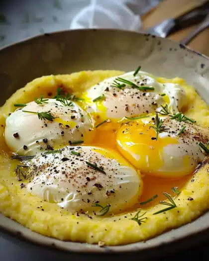 Creamy Polenta with Poached Eggs