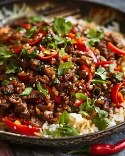 Crispy Chilli Beef Rice 4 Crispy Chilli Beef Rice