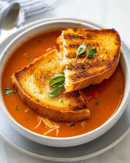 Easy Tomato Soup With Grilled Cheese