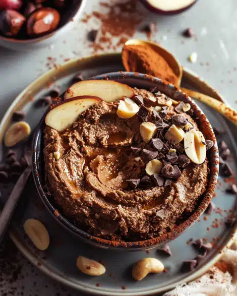 Fudgy Chocolate Peanut Butter Hummus 4 Fudgy Chocolate Peanut Butter Hummus
