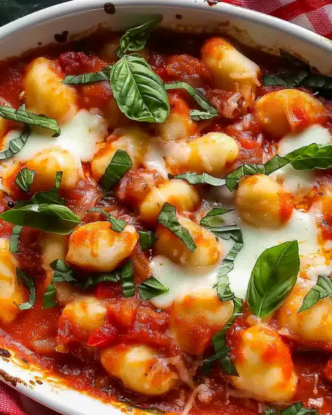 Gnocchi with Tomato Sauce and Mozzarella