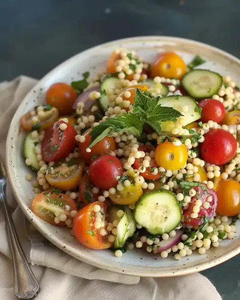 Heirloom Tomato Salad with Pearl Couscous