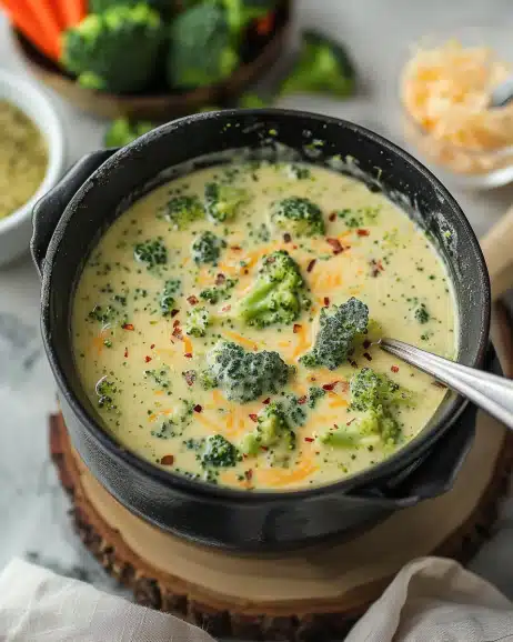 High Protein Broccoli Cheddar Soup