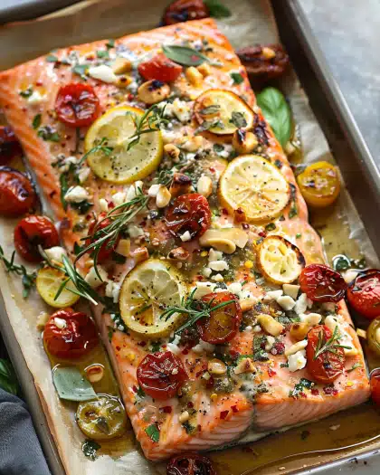 Mediterranean Salmon Bake