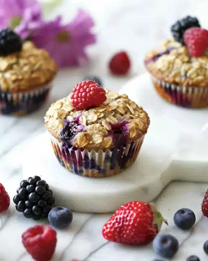 Mixed Berry Oatmeal Muffins