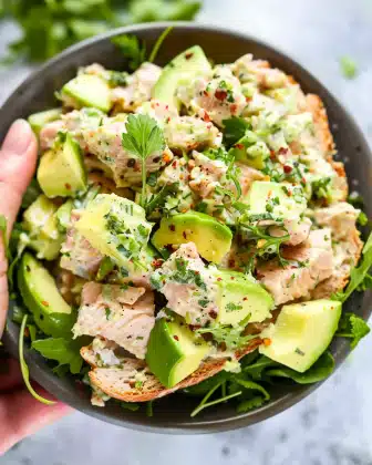 No-Mayo, High-Protein Tuna Salad with Greek Yogurt & Avocado