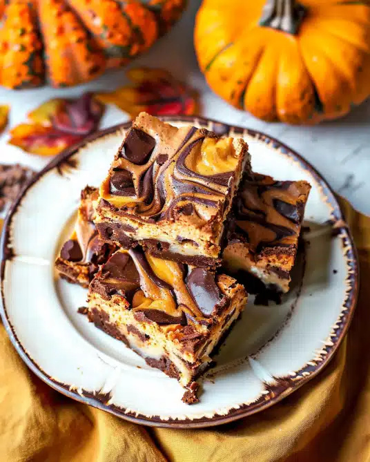 Pumpkin Cheesecake Brownies