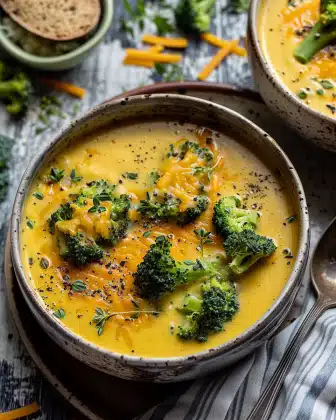 Roasted Broccoli Cheddar Soup