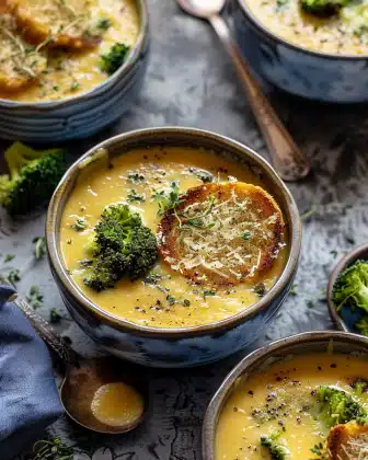 Roasted Broccoli Cheddar Soup