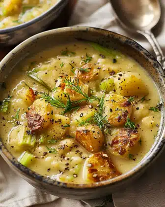 Roasted Celery and Potato Soup