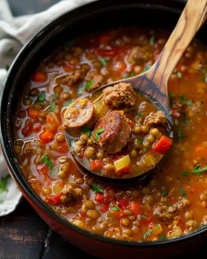 Sausage and Lentil Soup (Slow Cooker)