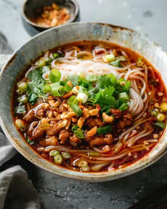 Suan La Fen (Hot and Sour Noodle Soup, 酸辣粉)