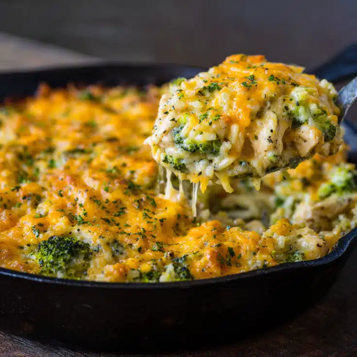 Broccoli Cheddar Chicken and Rice Casserole