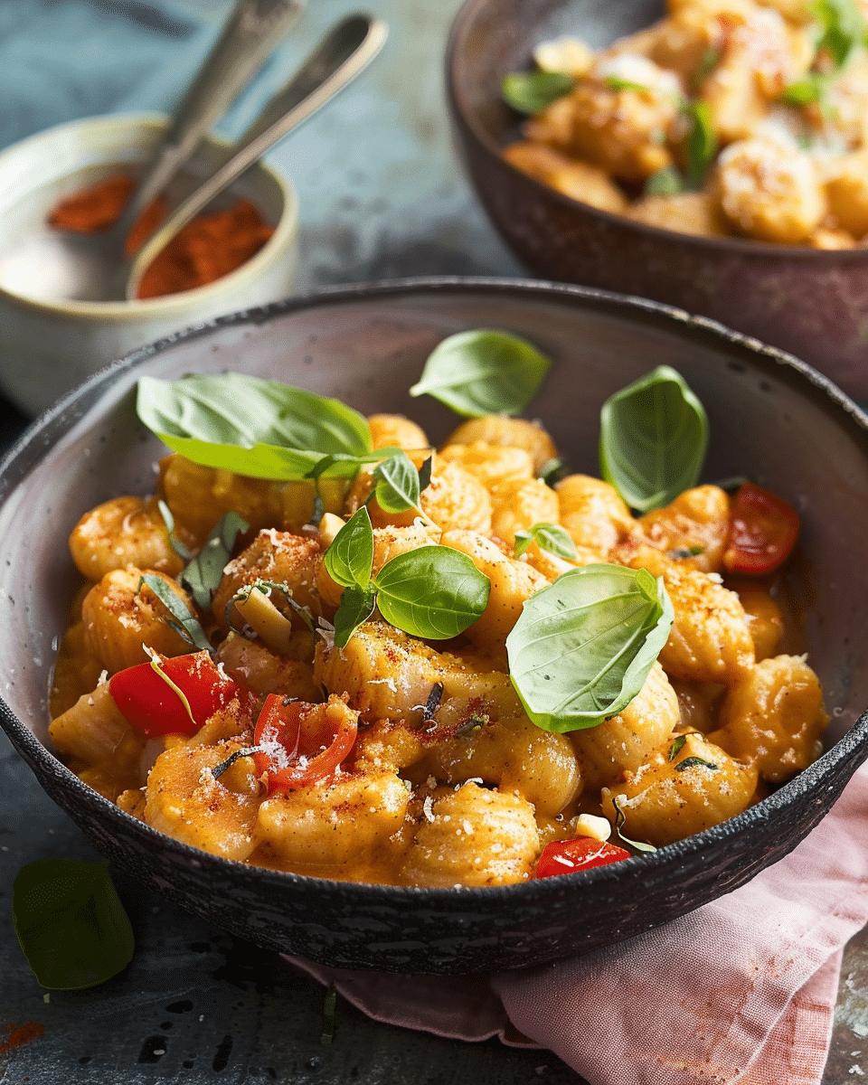 CREAMY CAPSICUM AND CASHEW GNOCCHI