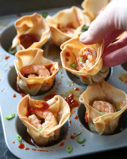 Chili Lime Shrimp Wonton Cups
