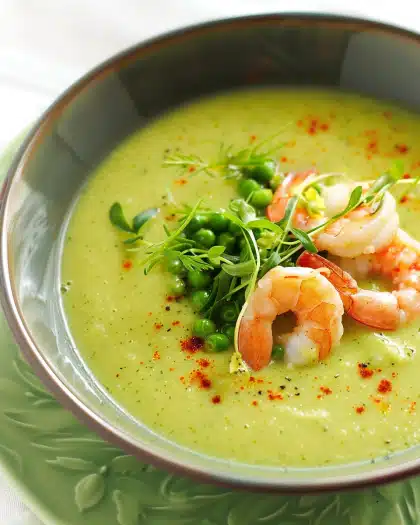 Chilled Pea Soup Recipe with Shrimp 6 Chilled Pea Soup Recipe with Shrimp