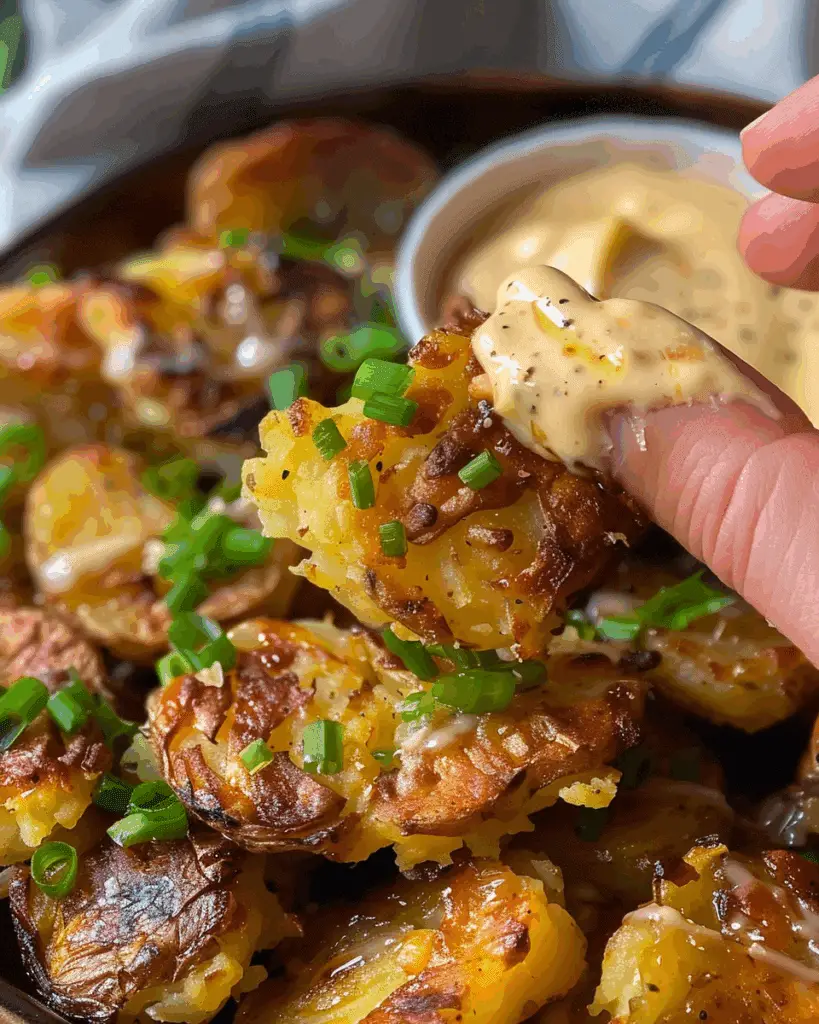 Crispy Garlic Smashed Potatoes