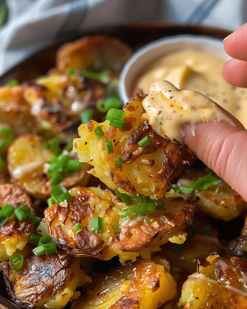Crispy Garlic Smashed Potatoes