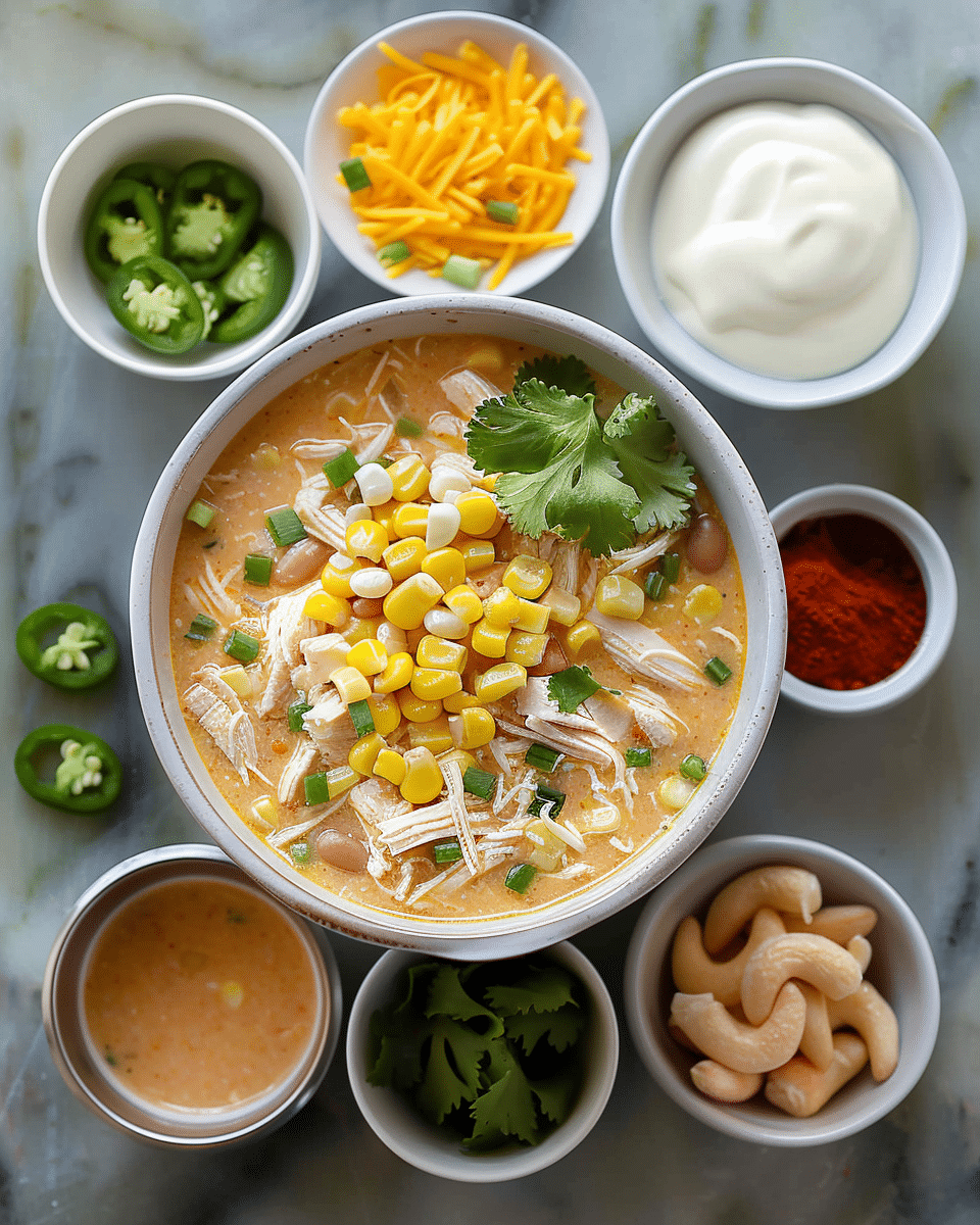 Crockpot Sweet Corn & Pepper Jack White Chicken Chili