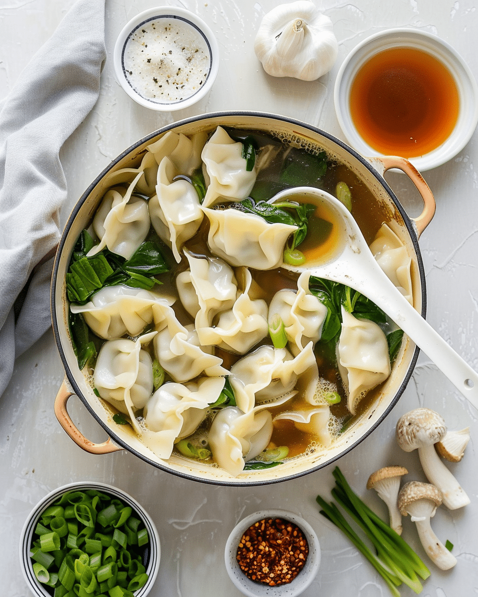 Easy Asian Dumpling Potsticker Soup - Cozy Comfort in a Bowl