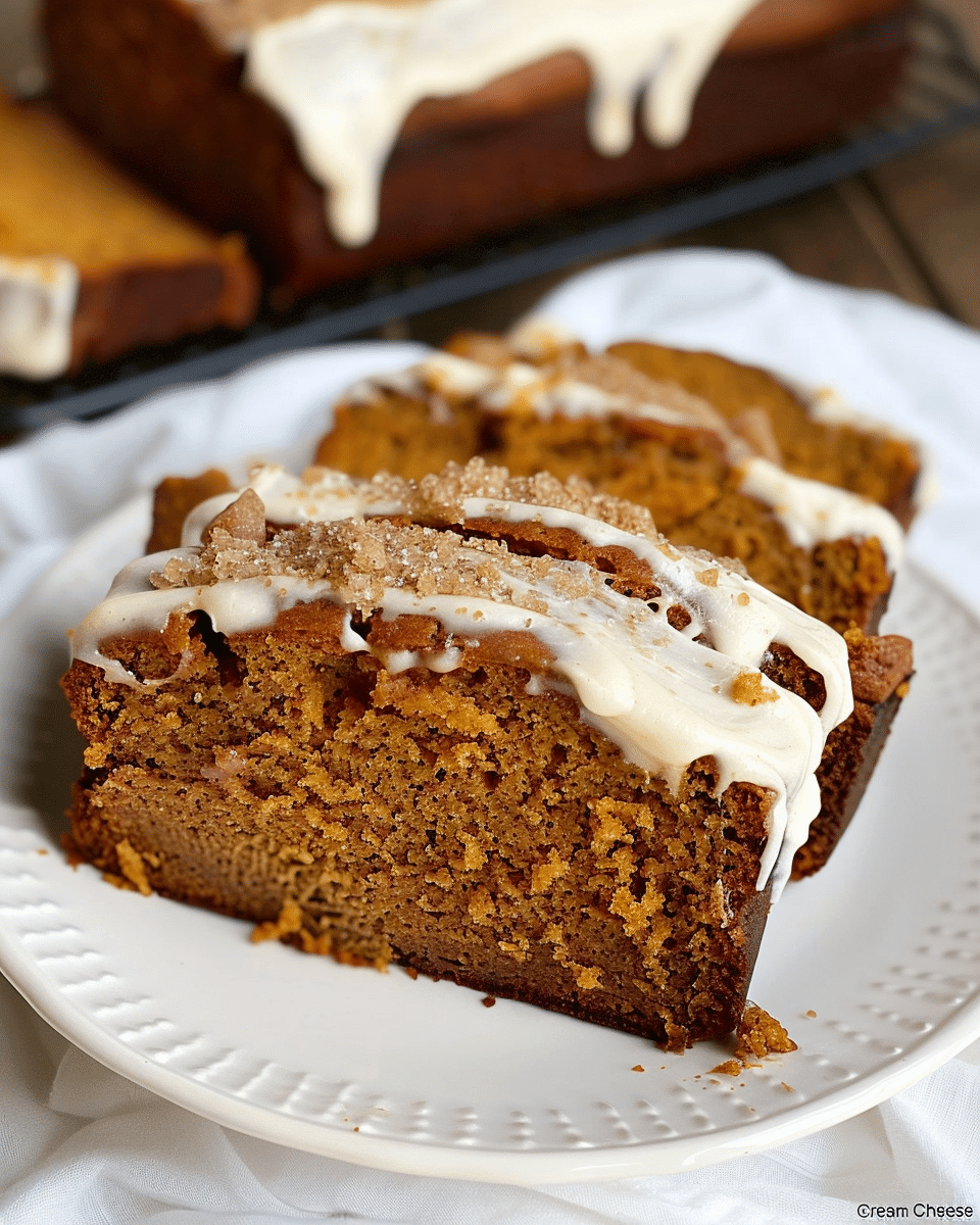 Healthy Pumpkin Bread with Cream Cheese Frosting