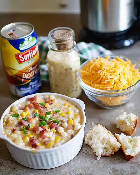 Instant Pot Chipotle Cheddar Corn Chowder.